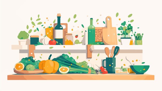 Składniki na blacie kuchennym